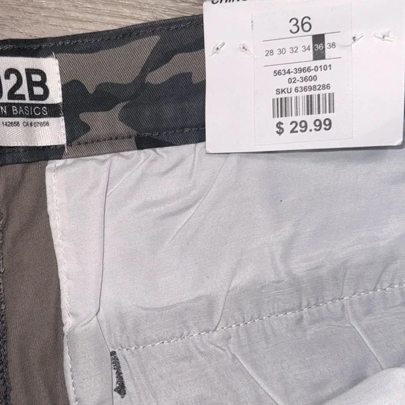 U2B Men's Cargo Shorts - Black and Gray Camo - Picture 2 of 4